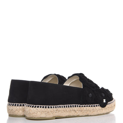 Chanel Suede Camellia CC Espadrilles 41 Black 4 of 9