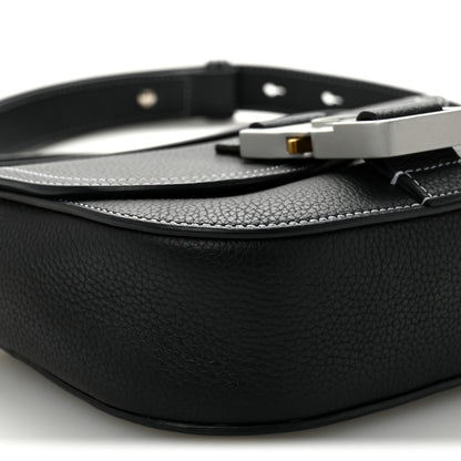 Christian Dior Grained Calfskin Saddle Messenger Bag With Strap Black 8 of 12