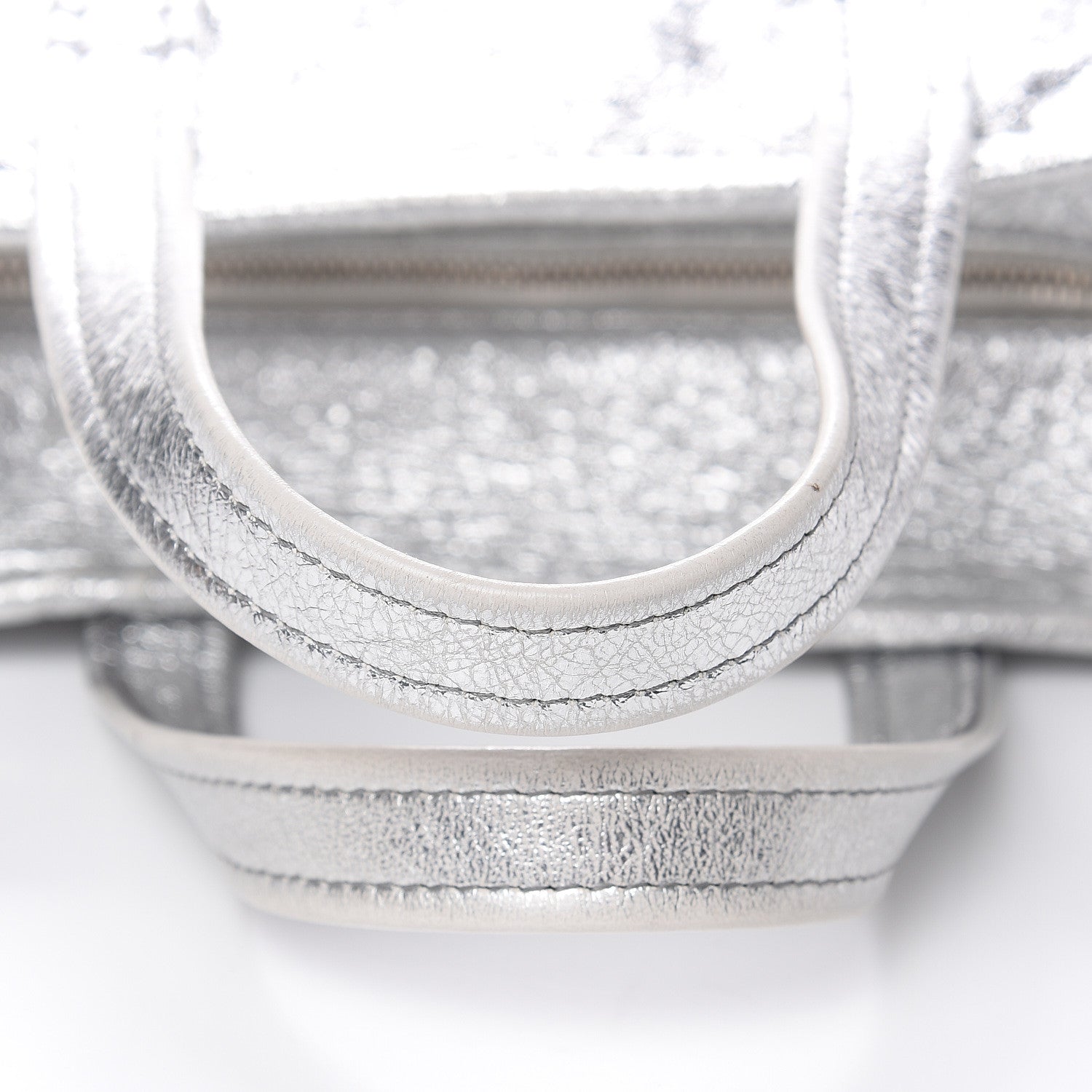 Balenciaga Metallic Calfskin S Bazar Shopper Tote Silver Hardware 15 of 16