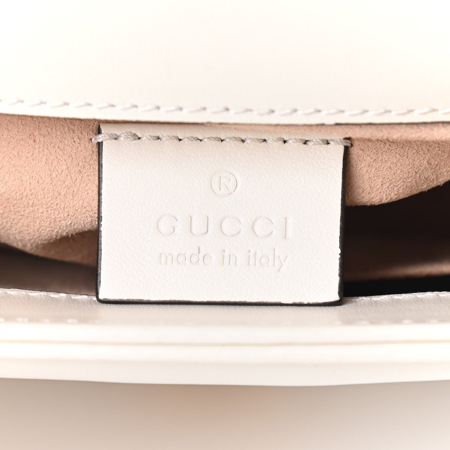Gucci Calfskin Matelasse Mini GG Marmont Top Handle Shoulder Bag White 5 of 10