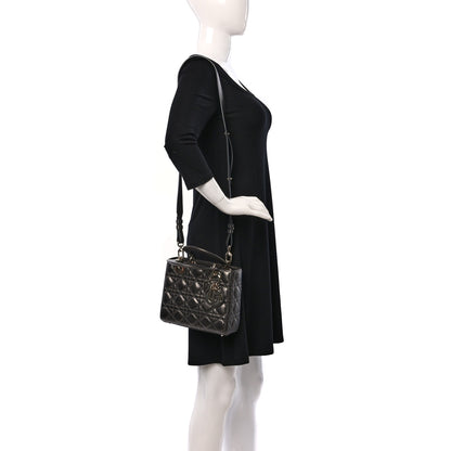Christian Dior Lambskin Cannage Small My ABCDior Lady Dior Metallic Grey 2 of 9