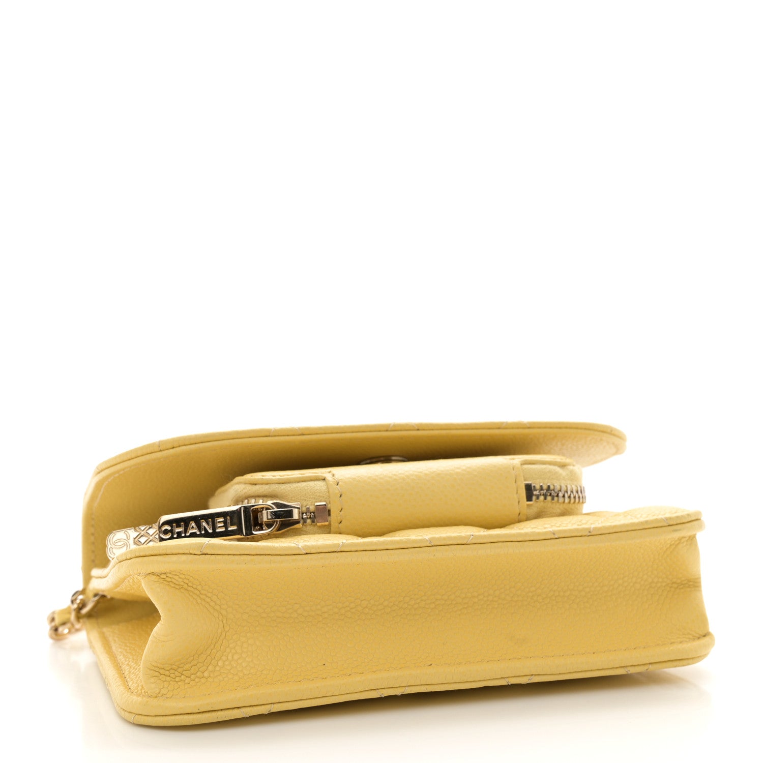 Chanel Caviar Quilted Business Affinity Clutch With Chain Flap Yellow 4 of 13