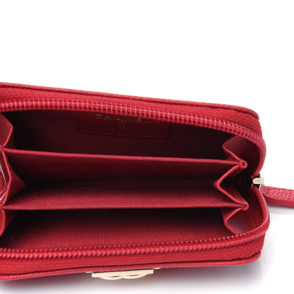 Chanel Caviar Quilted Boy Zip Around Coin Purse Wallet Red 3 of 4
