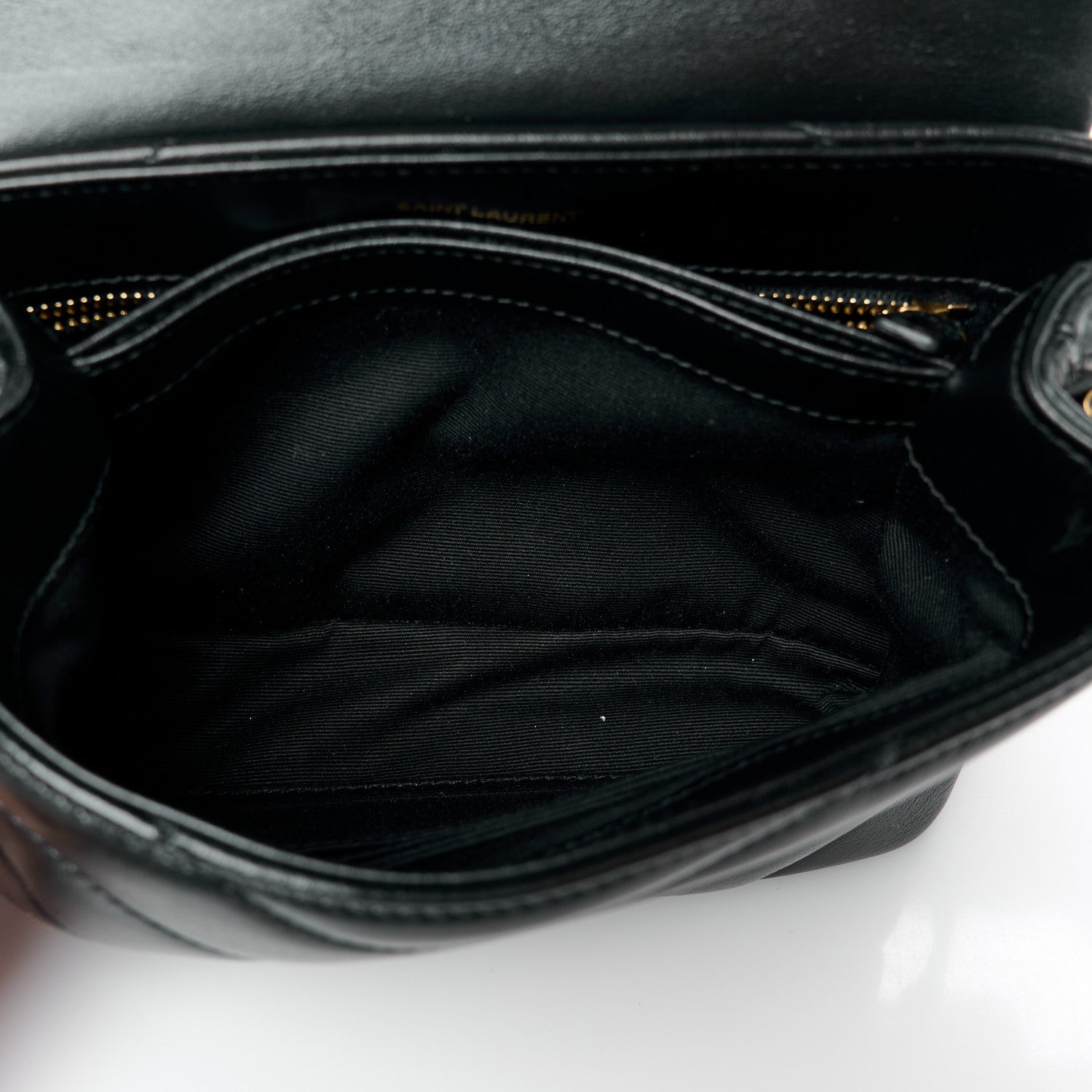 Saint Laurent Calfskin Y Quilted Monogram Toy Loulou Crossbody Bag Black 5 of 11