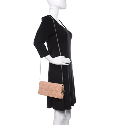 Christian Dior Patent Cannage Lady Dior Convertible Clutch Light Pink 2 of 11