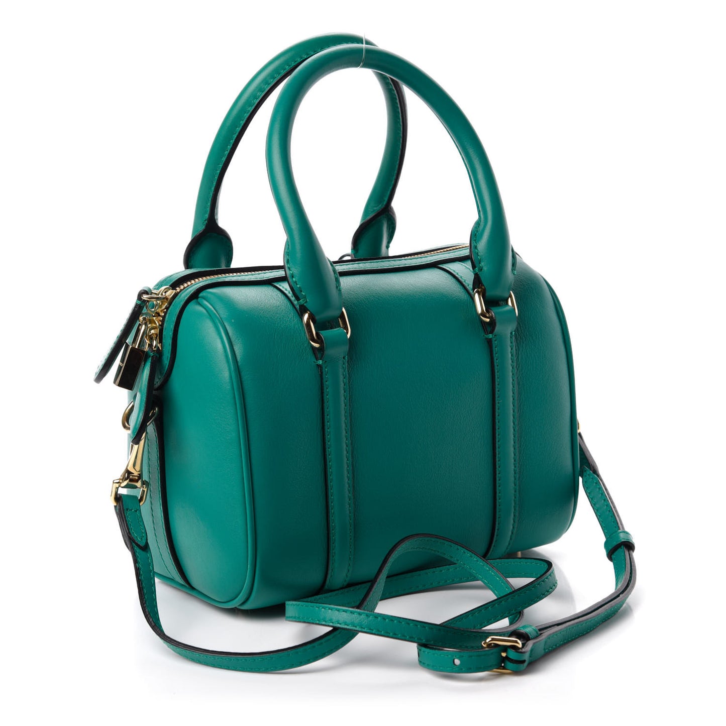 Soft Calfskin Small Alchester Bowling Bag Aqua Green