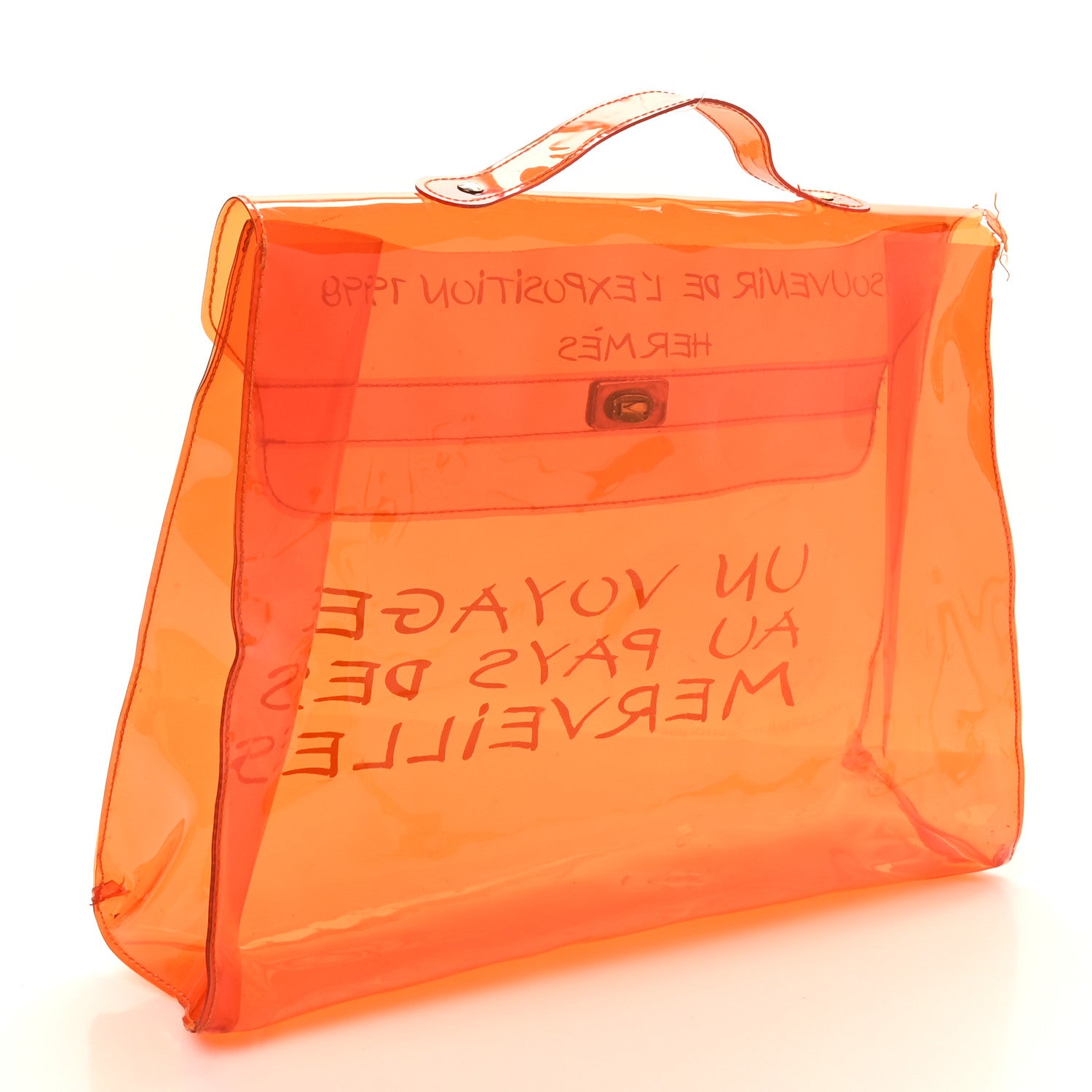 Hermes Vinyl Souvenir De L'Exposition Kelly Orange 2 of 9