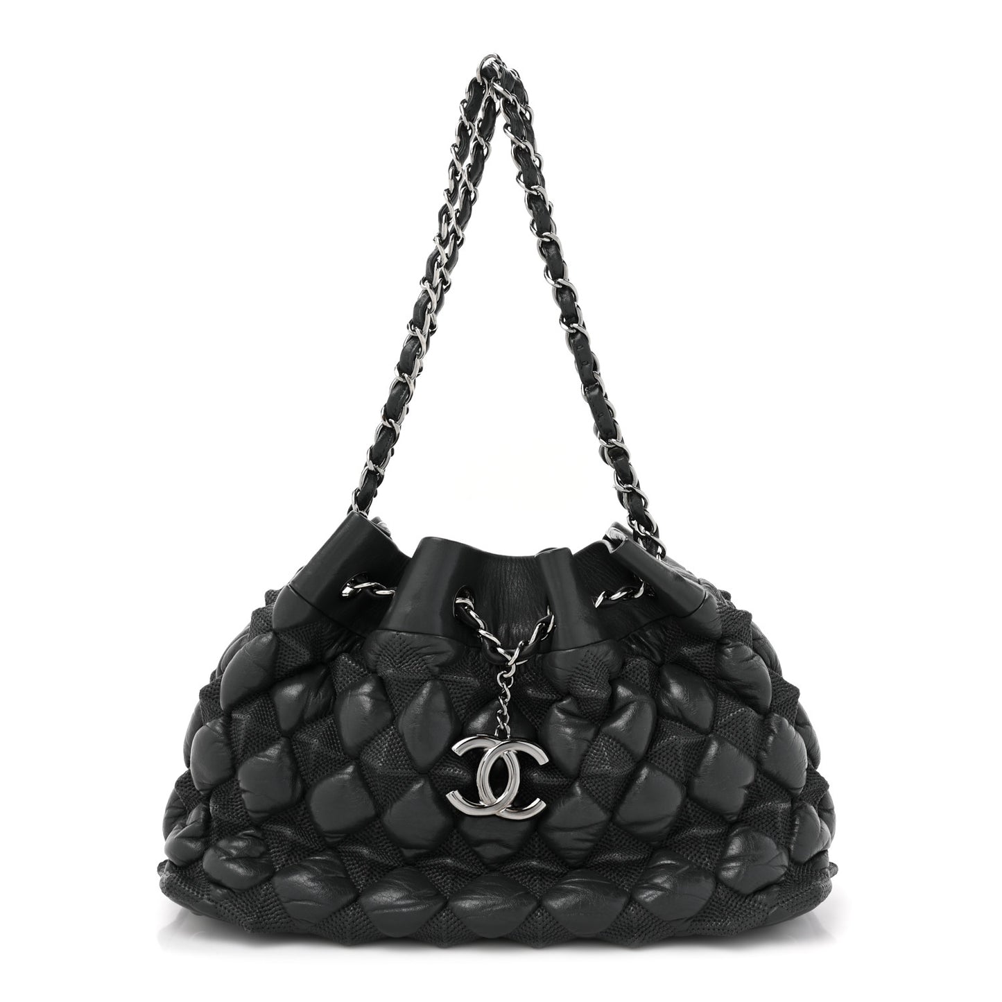 Glazed Lambskin Quilted Small Stravinsky Tote Grey