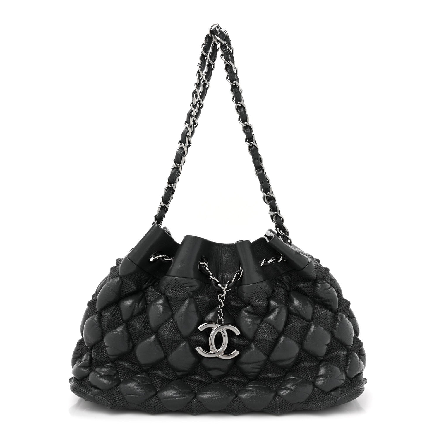 Chanel Glazed Lambskin Quilted Small Stravinsky Tote Grey 1 of 11