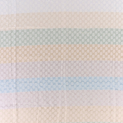 Gucci Viscose Cotton Silk Jacquard GG Monogram Shiny Summer Square Shawl Ivory Multicolor 2 of 7