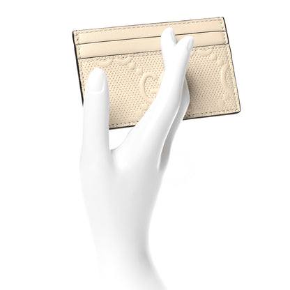 Gucci Calfskin GG Tennis Embossed Card Holder Mystic White 2 of 7