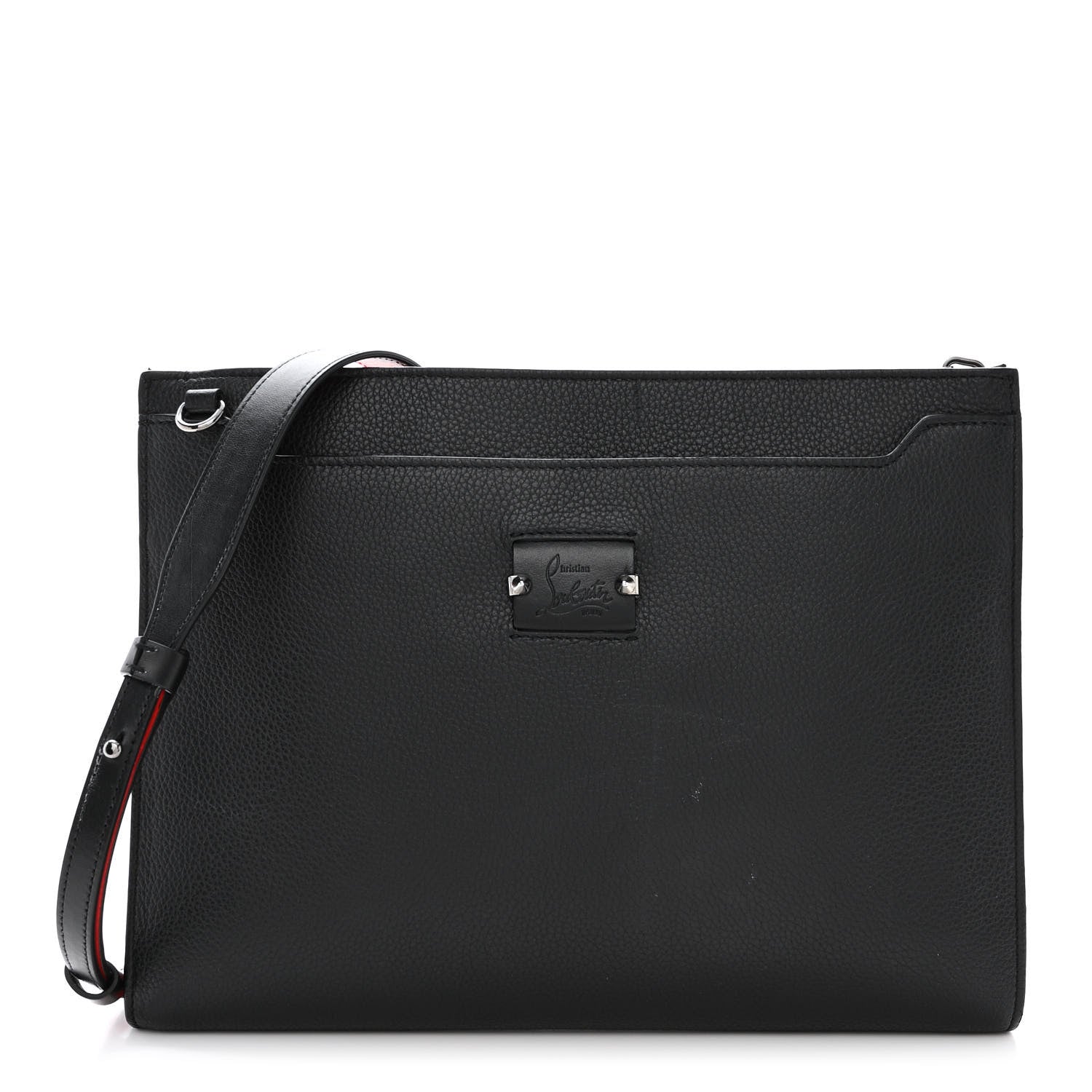 Christian Louboutin Calfskin Skypouch Crossbody Clutch Black 1 of 12