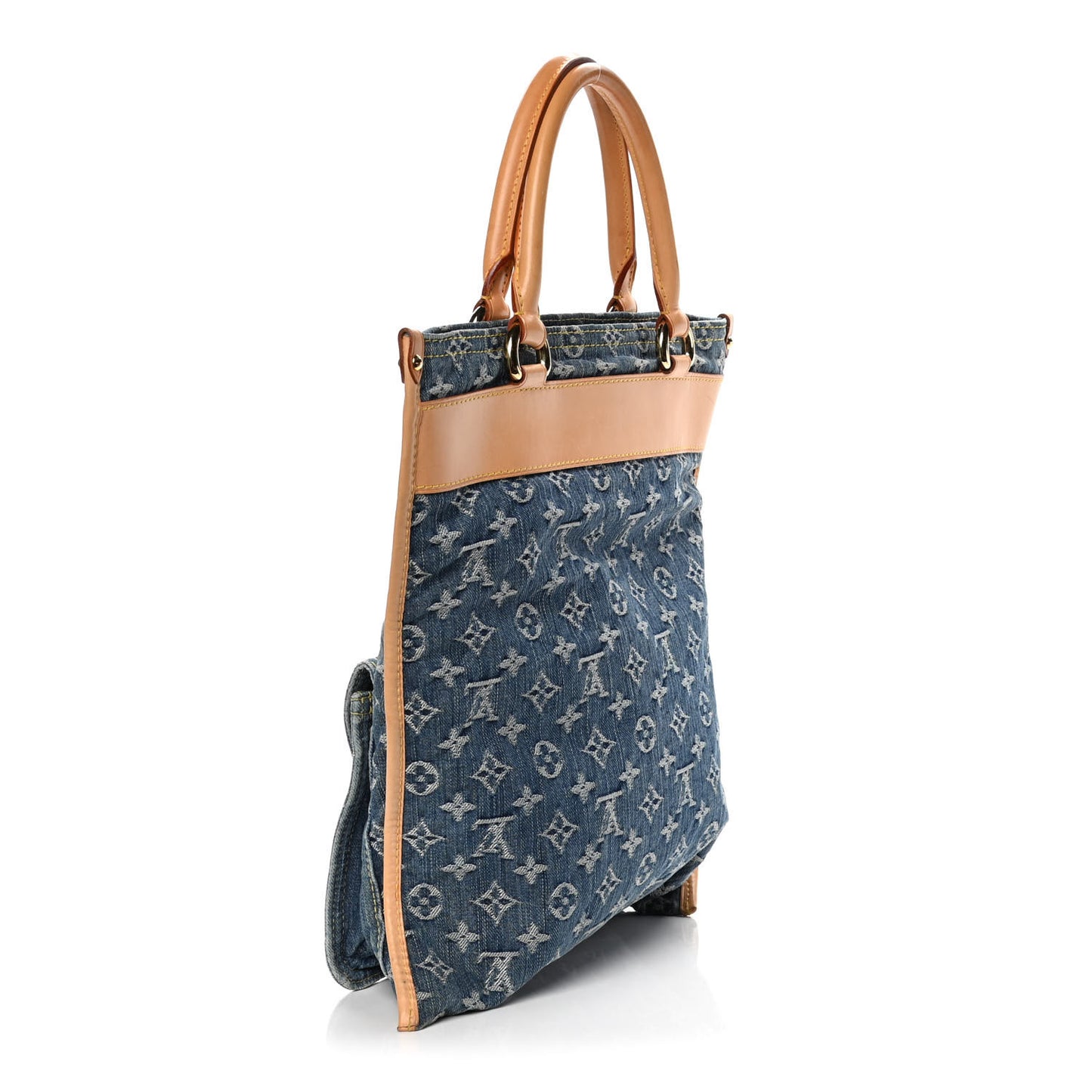 Monogram Denim Sac Plat Blue