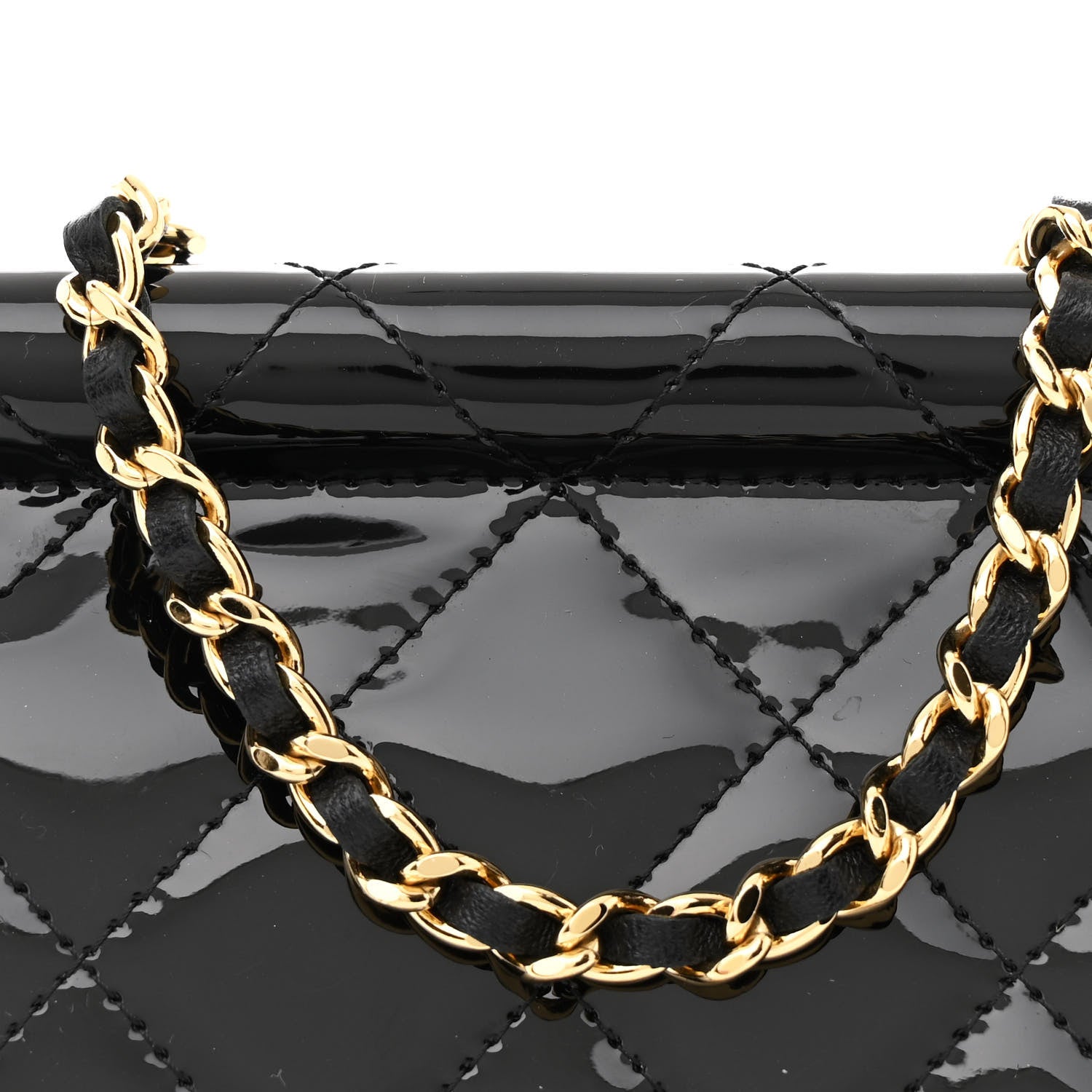 Chanel Patent Quilted Frame Clutch Flap With Chain Black 9 of 11