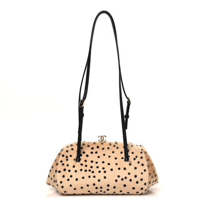 Chanel Pony Hair Cheetah Print Pretty CC Clutch With Strap Light Beige Black 1 of 11