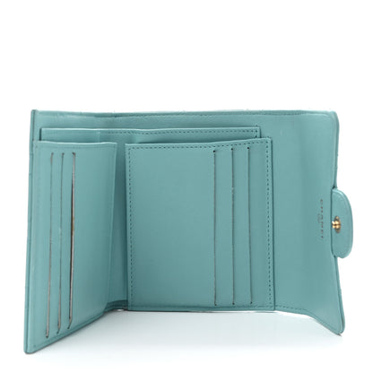 Chanel Lambskin Quilted Compact Flap Wallet Light Blue 5 of 18