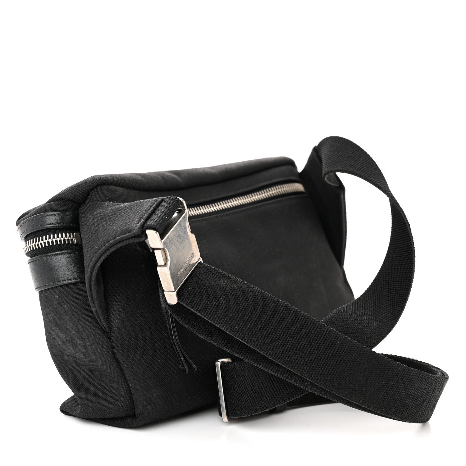 Saint Laurent Canvas Calfskin City Belt Bag Black 3 of 10
