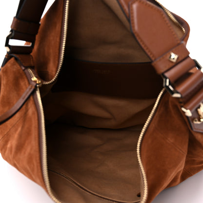Jimmy Choo Suede Shoulder Bag Dark Tan 5 of 9
