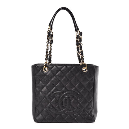 Chanel Caviar Quilted Petit Shopping Tote PST Black 1 of 12