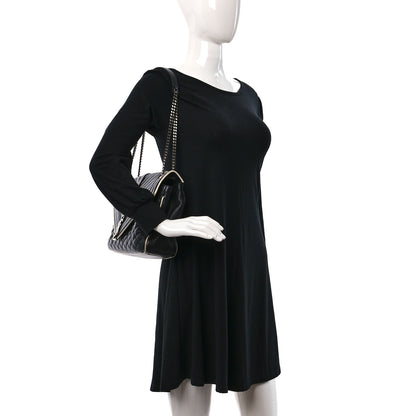 Saint Laurent Calfskin Mixed Matelasse Triquilt Large Monogram Envelope Satchel Black White 2 of 12