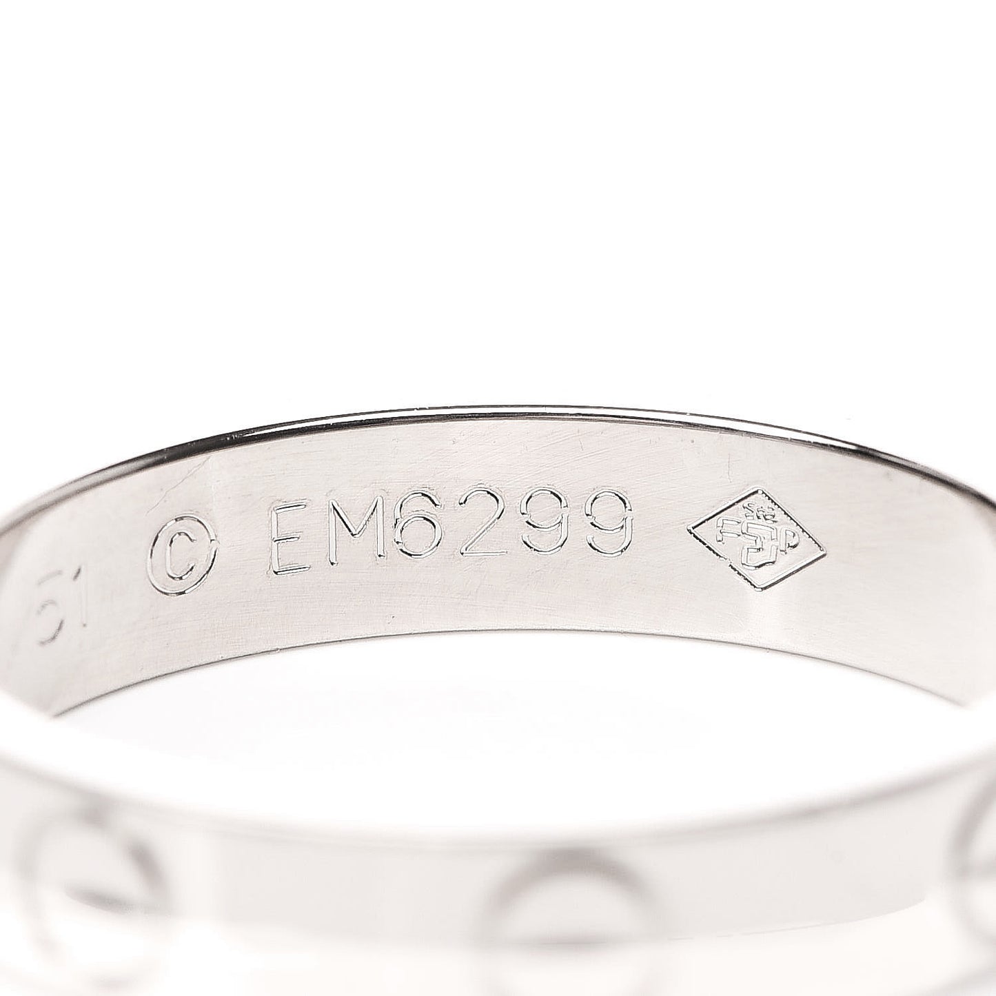 18K White Gold 3.5mm LOVE Wedding Band Ring 51 5.75