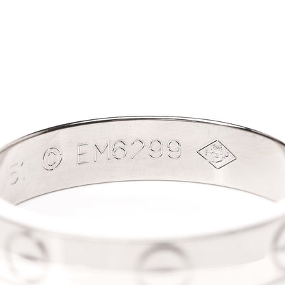 Cartier 18K White Gold 3.5mm LOVE Wedding Band Ring 51 5.75 5 of 5