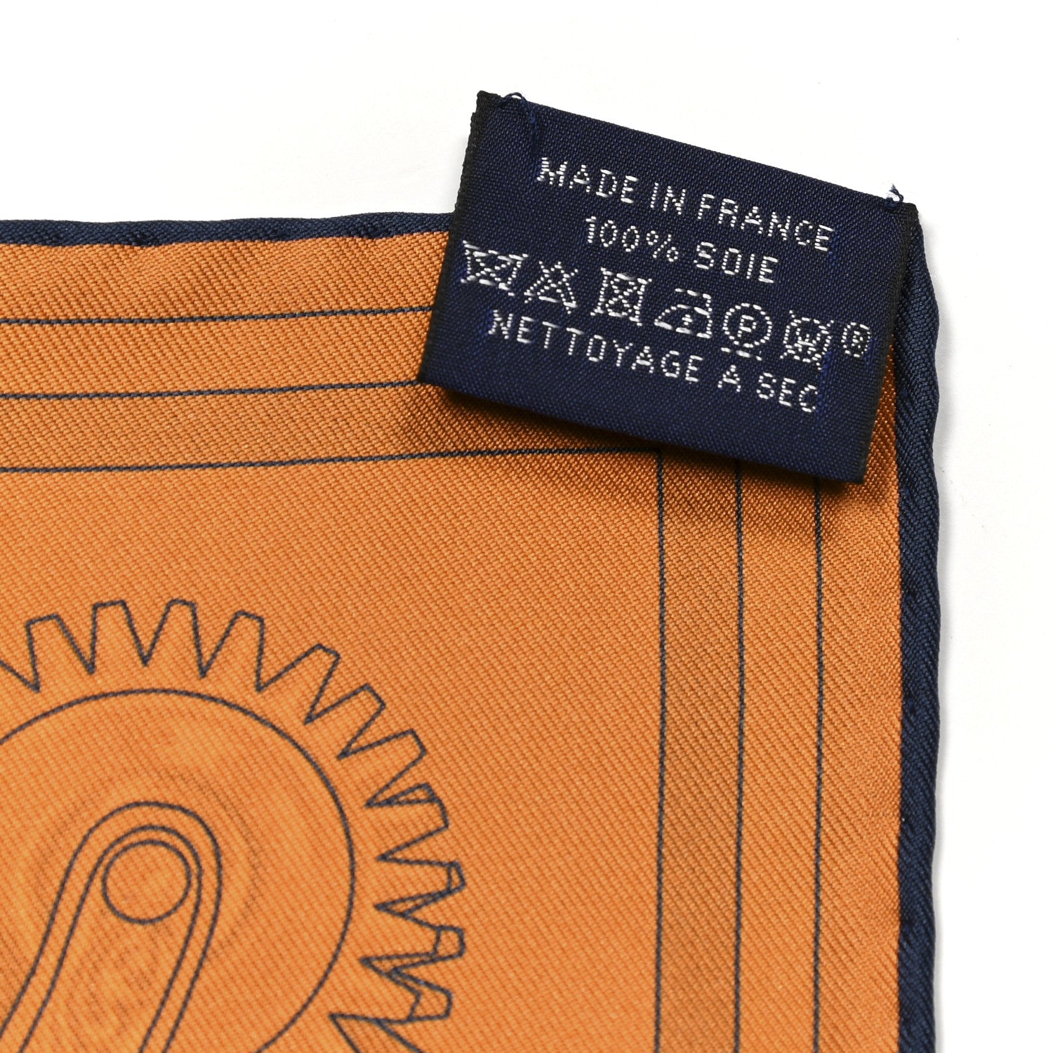Hermes Silk C'est La Fete Double Face Scarf 90 Ciel Gris Orange 8 of 8