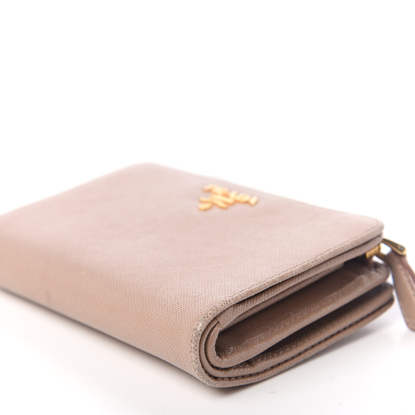 Saffiano Metal Compact Wallet Cammeo