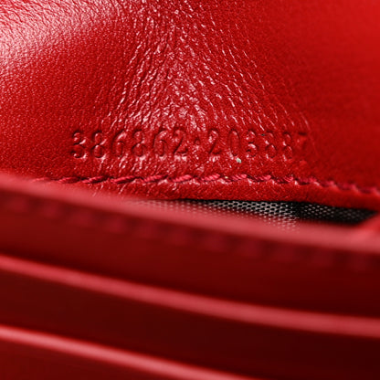 Gucci Guccissima Card Case Wallet Red 7 of 8