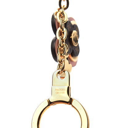 Louis Vuitton Brass Monogram Blooming Flowers Bag Charm Key Holder Rose Ballerine 3 of 4