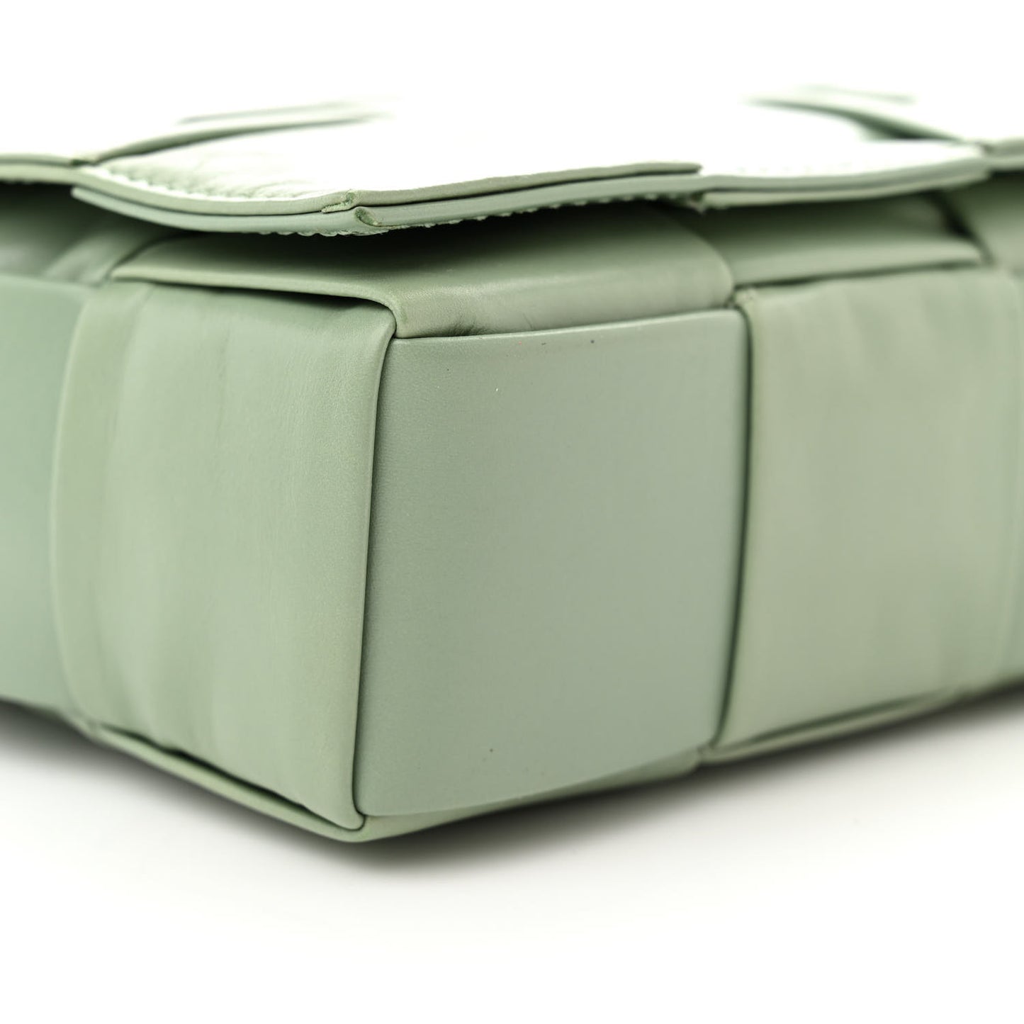 Paper Calfskin Maxi Intreccio Cassette Crossbody Bag Sage