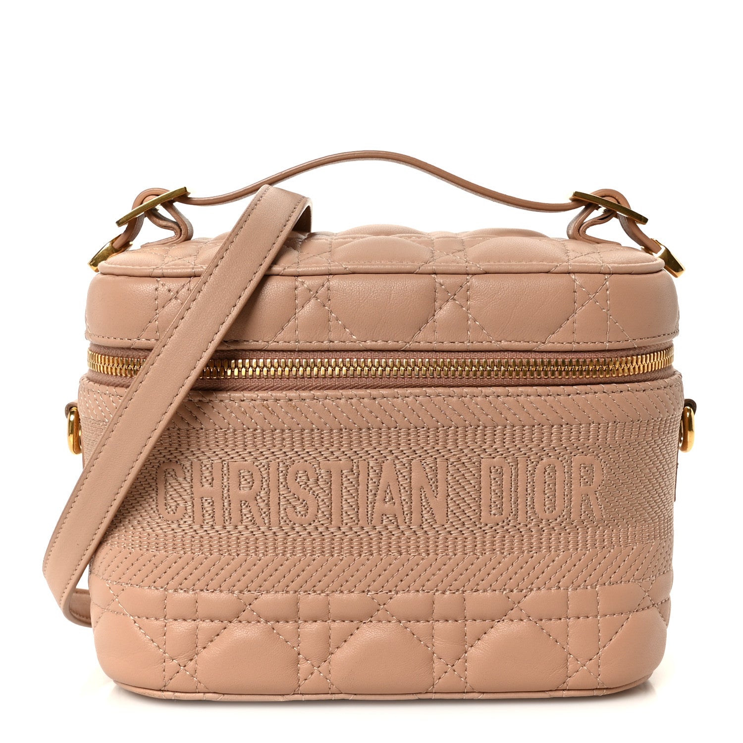 Christian Dior Lambskin Cannage Small Diortravel Vanity Case Rose Des Vents 1 of 10