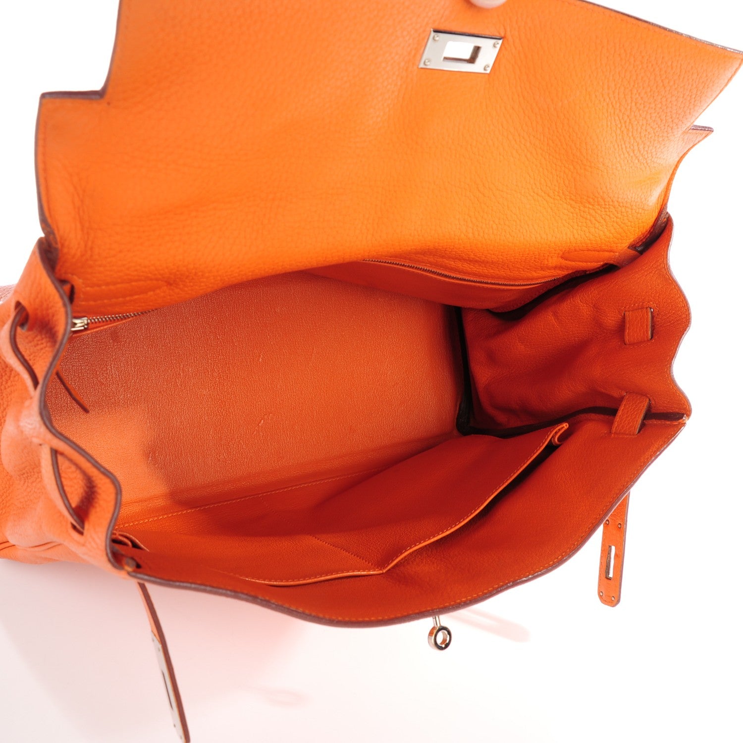 Hermes Taurillon Clemence Kelly Retourne 35 Orange 9 of 22