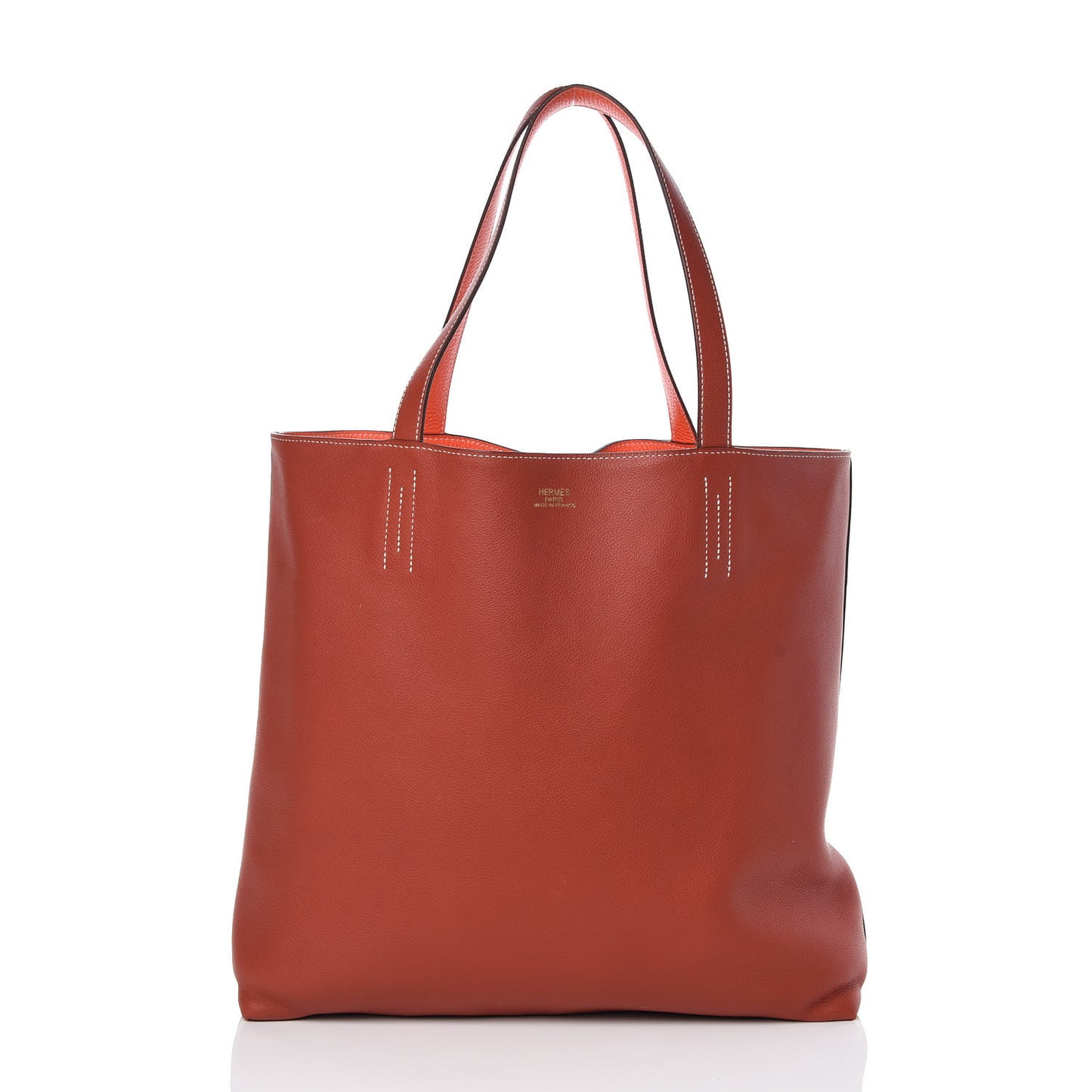 Veau Sikkim Taurillon Clemence Double Sens 45 Reversible Tote Rubis Bougainvillea