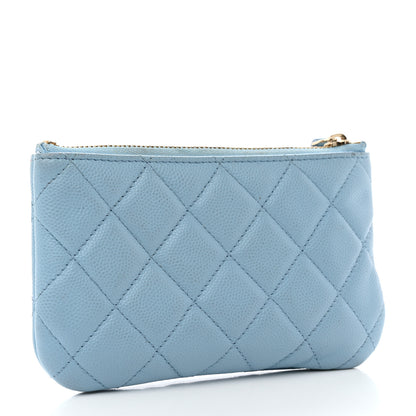 Chanel Caviar Quilted Small Cosmetic Case Light Blue 3 of 9