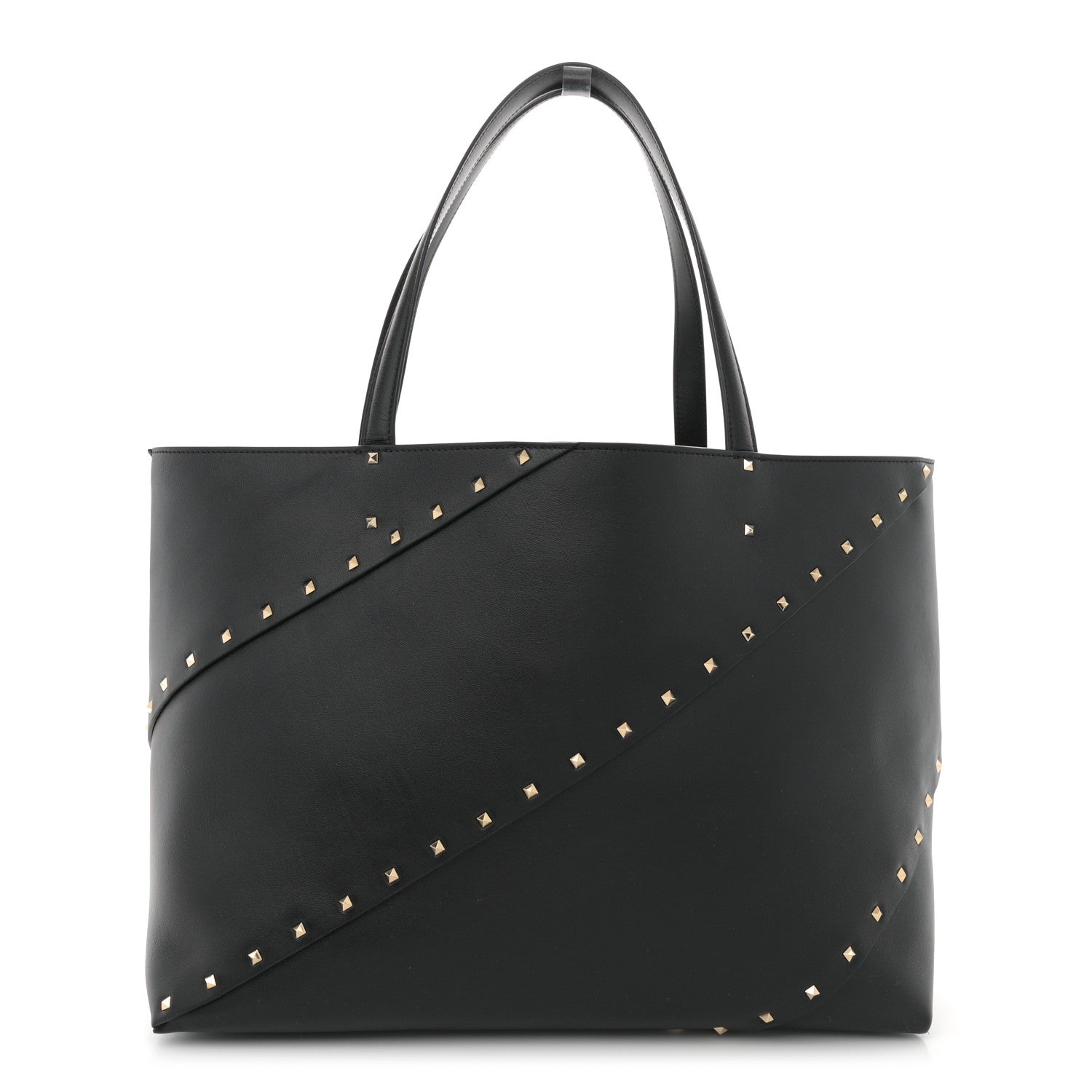 Valentino Garavani Calfskin Rockstud Large Wispy Tote Black 1 of 10