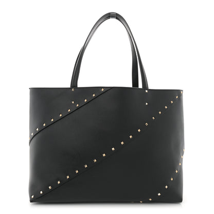Valentino Garavani Calfskin Rockstud Large Wispy Tote Black 1 of 10