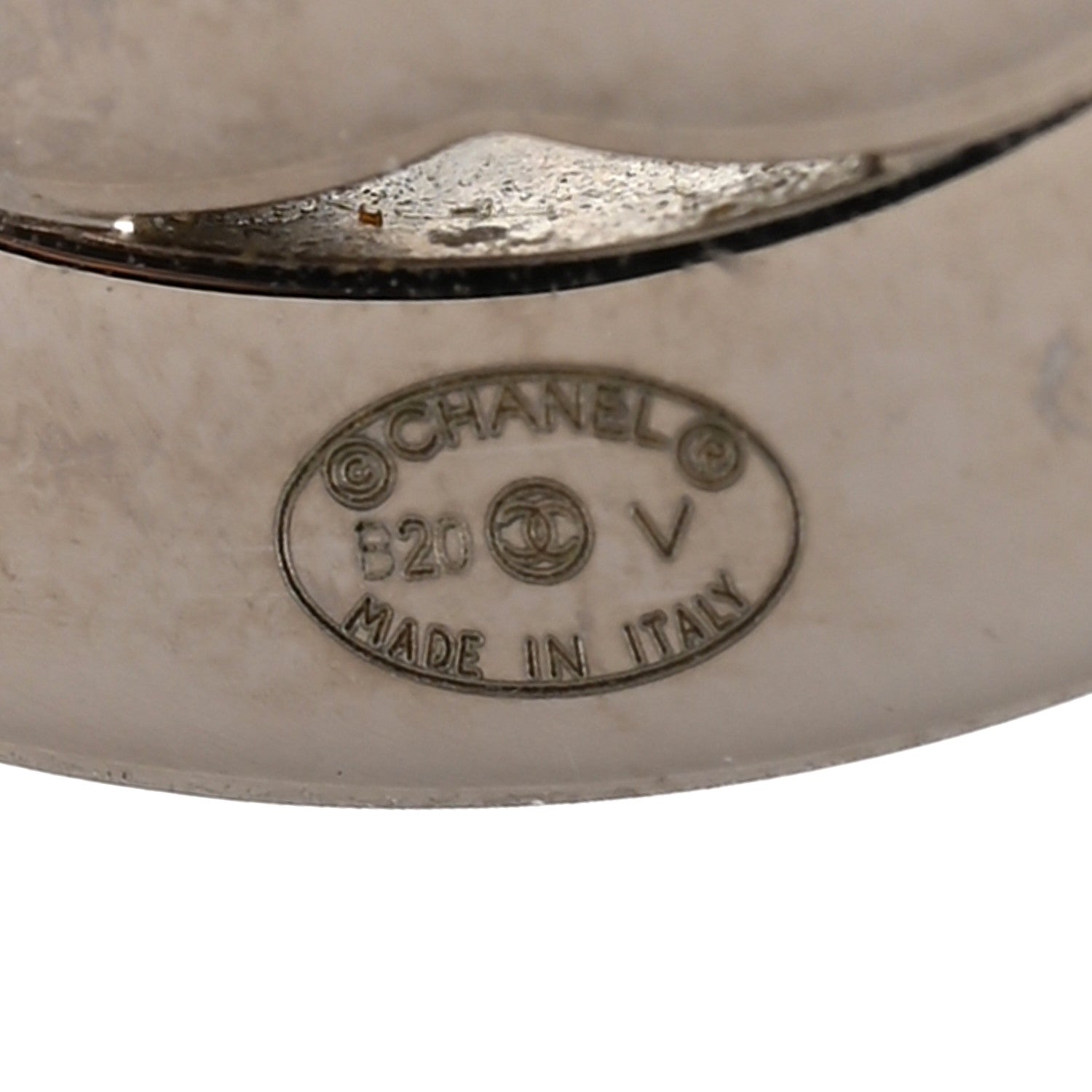 Chanel Crystal CC Round Earrings Silver 4 of 5