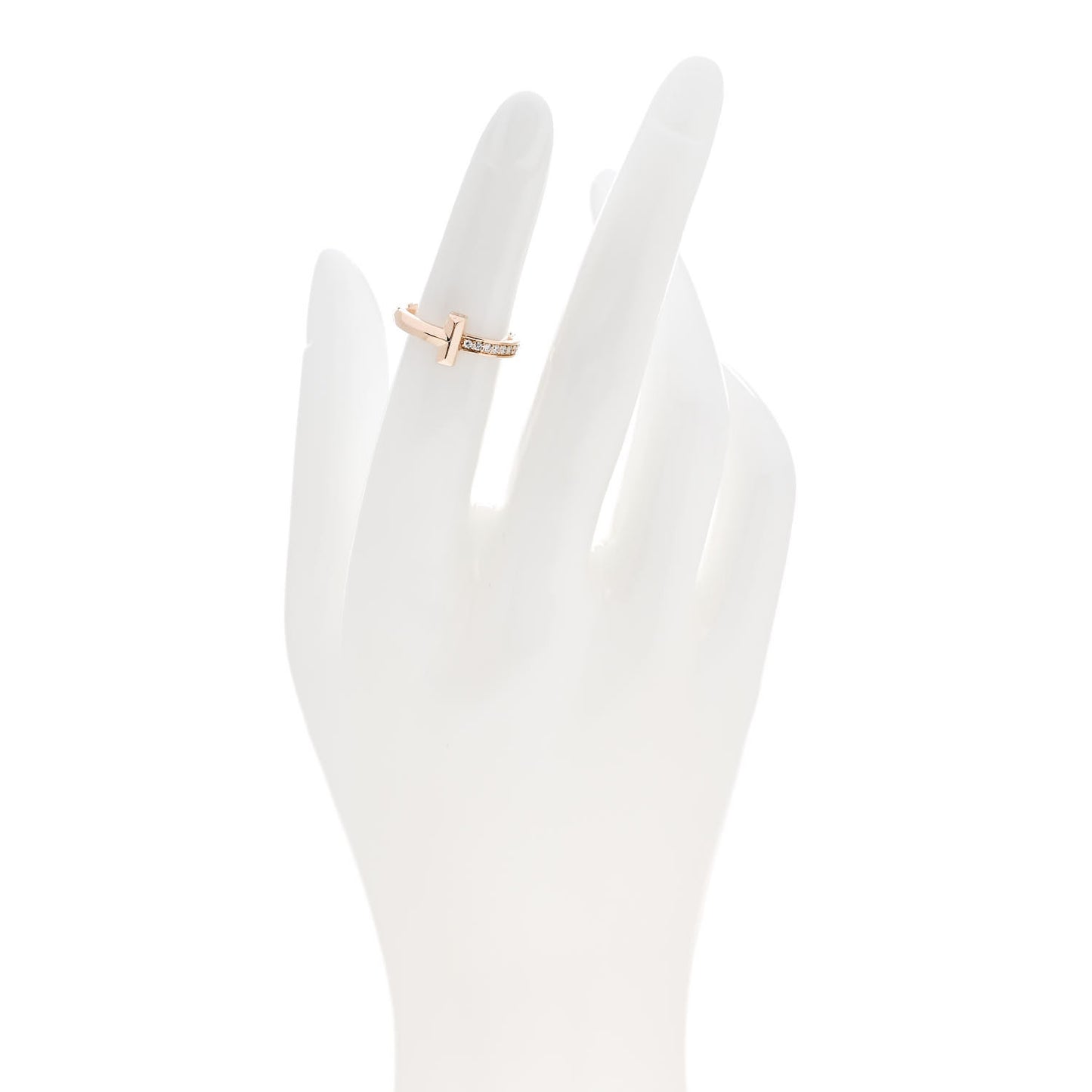 18K Rose Gold Diamond 2.5mm T T1 Ring 49 5