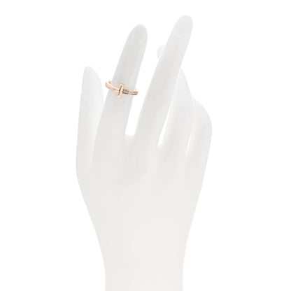 Tiffany 18K Rose Gold Diamond 2.5mm T T1 Ring 49 5 2 of 4