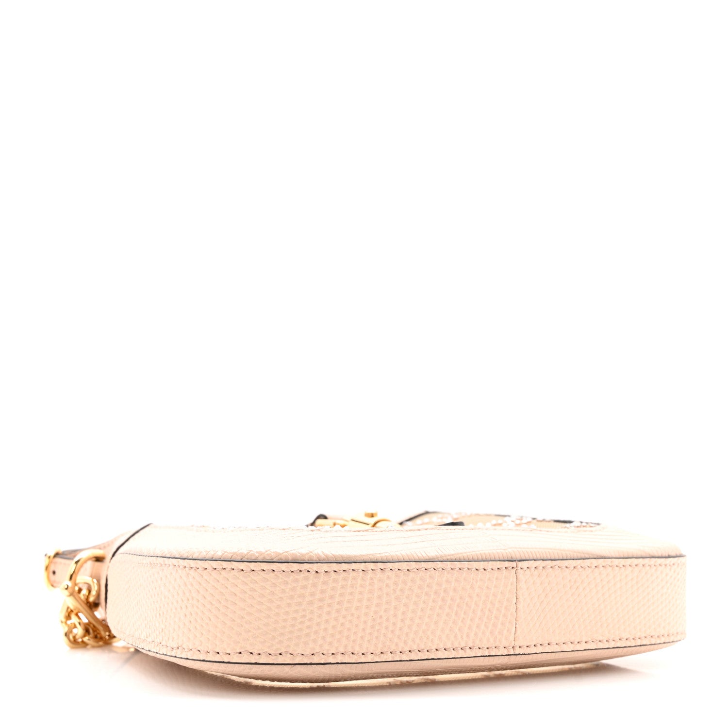Gucci Lizard Mesh Crystal GG Monogram Mini Jackie 1961 Hobo Light Powder Skin Rose 4 of 10