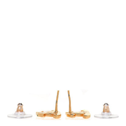 Chanel Metal CC Paris Button Stud Earrings Gold 3 of 5