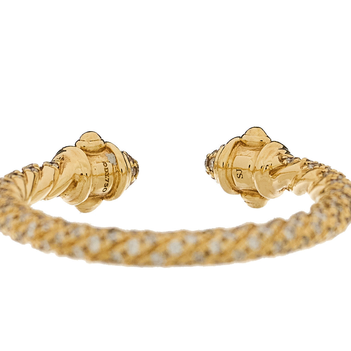 David Yurman 18K Yellow Gold Diamond Renaissance Ring 53 6.5 4 of 4