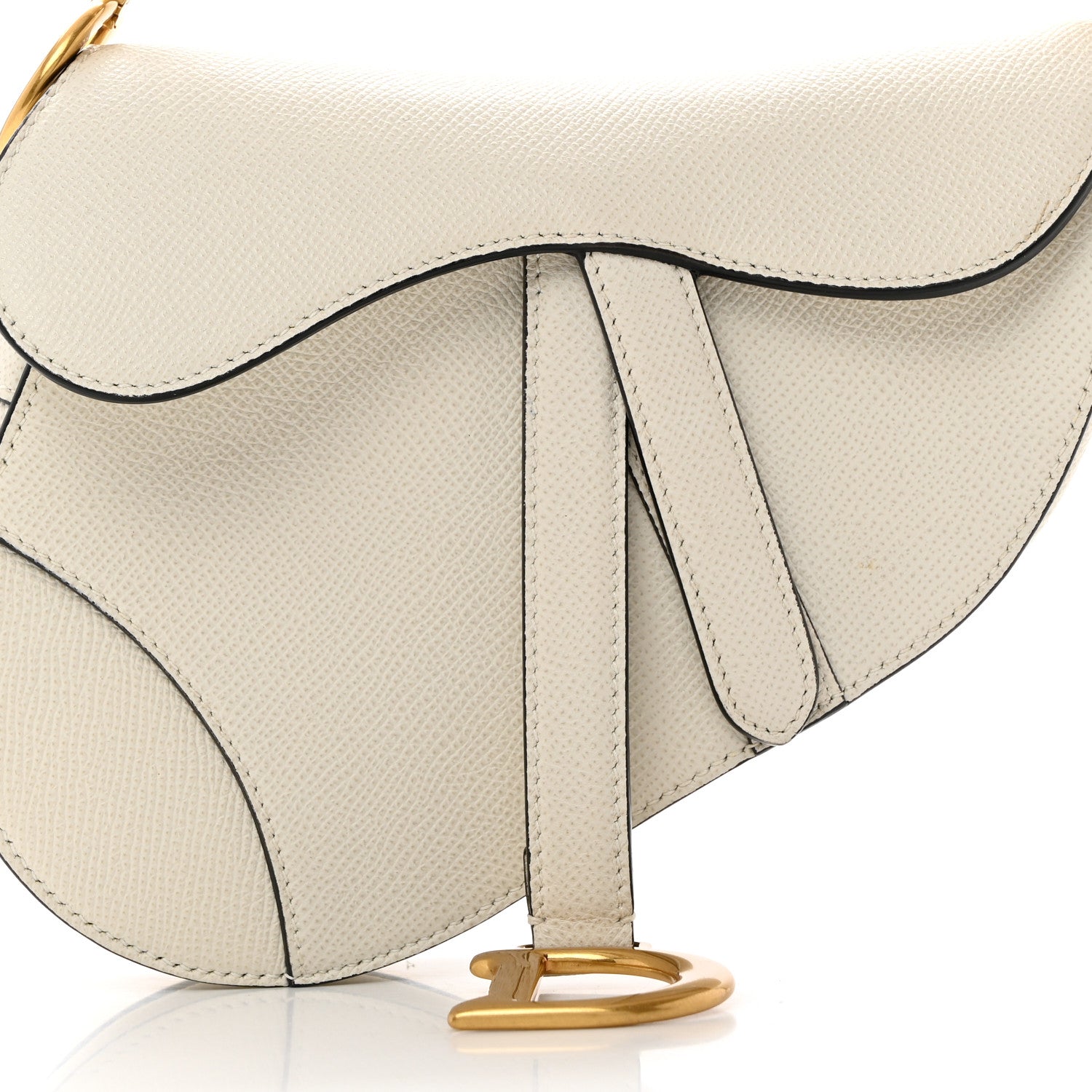 Christian Dior Grained Calfskin Mini Saddle Bag White 8 of 10