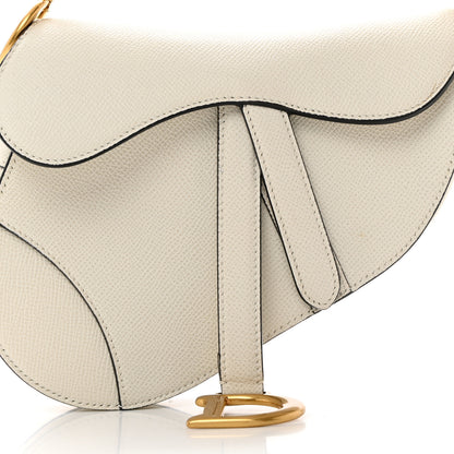 Christian Dior Grained Calfskin Mini Saddle Bag White 8 of 10