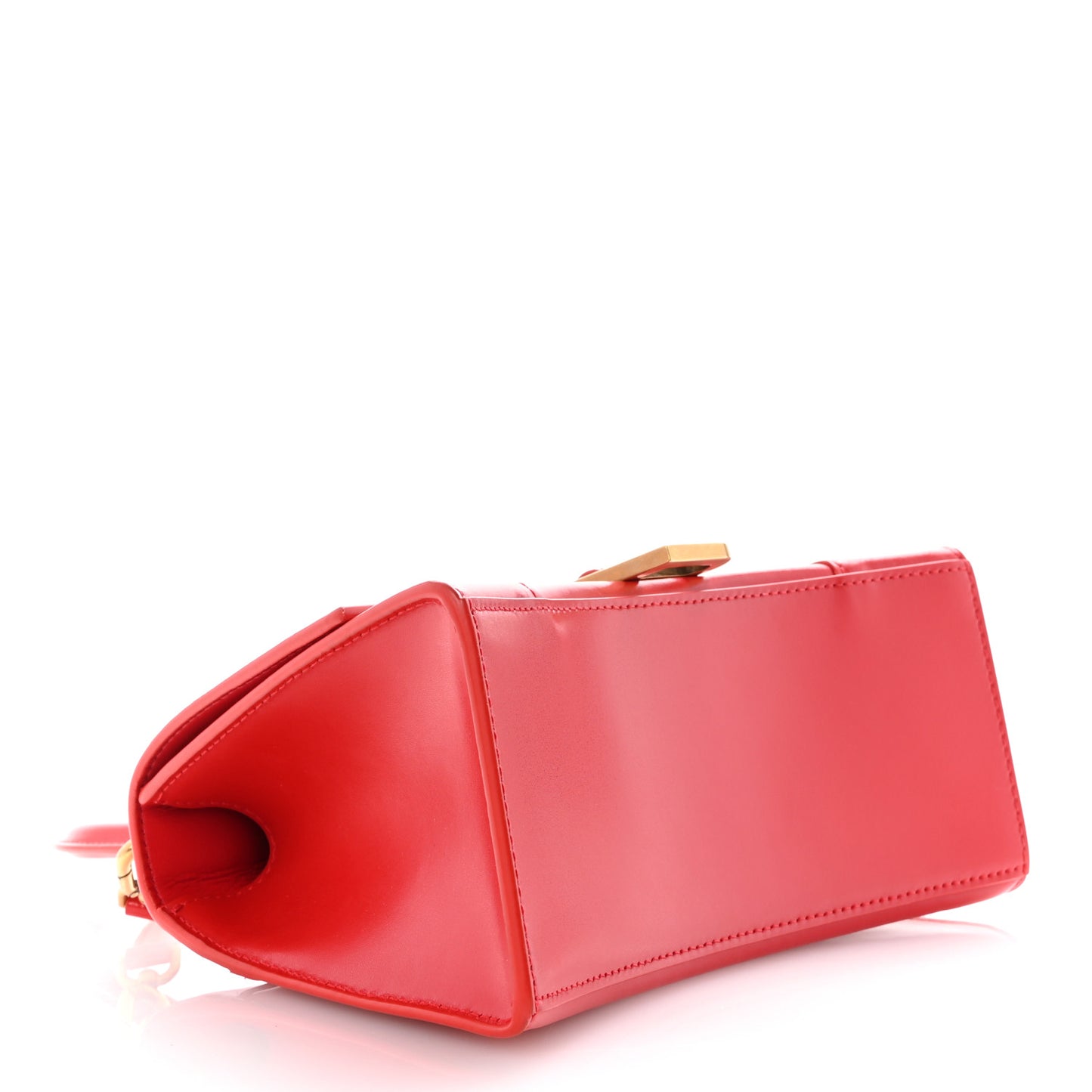Shiny Box Calfskin Small Hourglass Top Handle Bag Bright Red