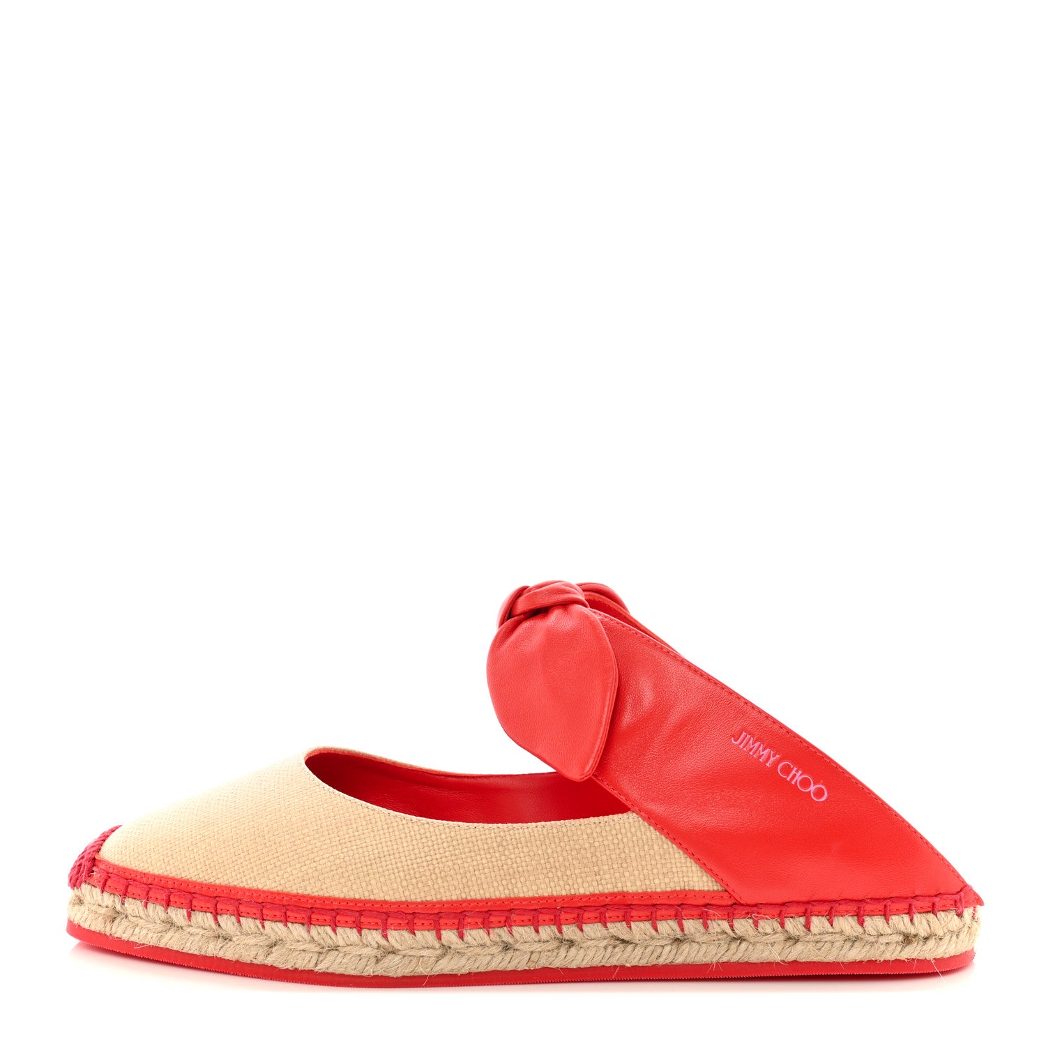 Jimmy Choo Nappa Raffia Reka Flats 40.5 Paprika Natural 1 of 8
