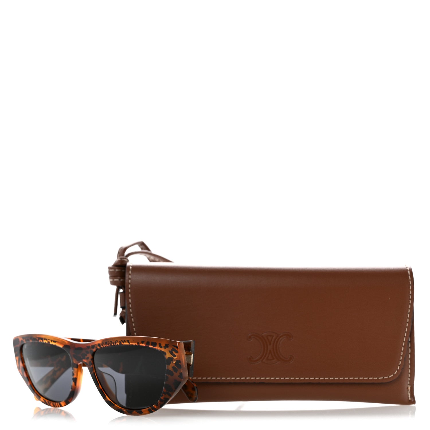 Celine Acetate Square Sunglasses CL40278U Leopard Havana 9 of 9