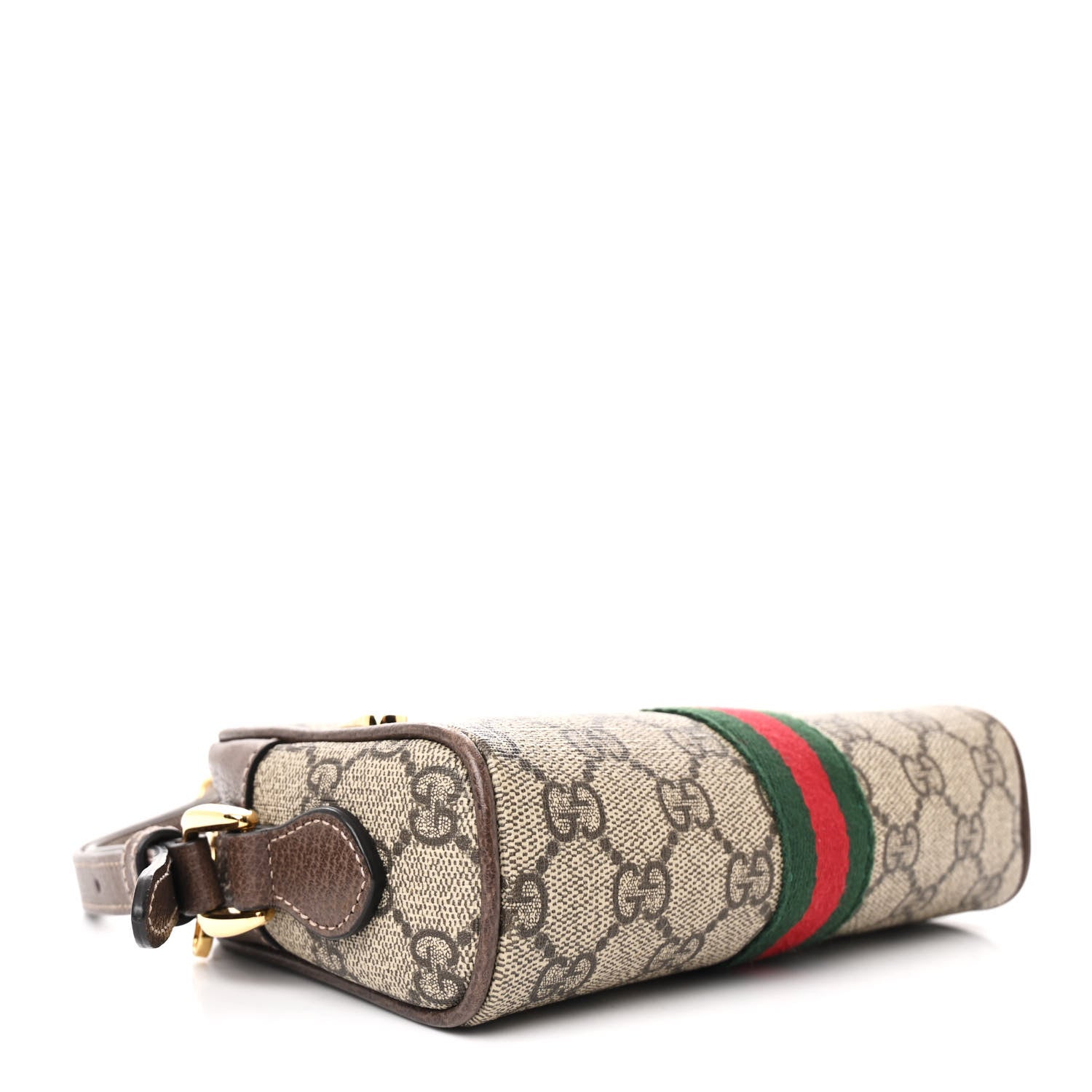 Gucci GG Supreme Monogram Web Mini Ophidia Shoulder Bag Brown 4 of 11