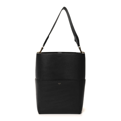 Celine Soft Grained Calfskin Sangle Bucket Bag Black 1 of 9